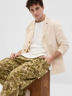 Produktbild von GAP Baumwolljacke für Herren, Beige, Größe S, mit praktischen Taschen und Knopfleiste