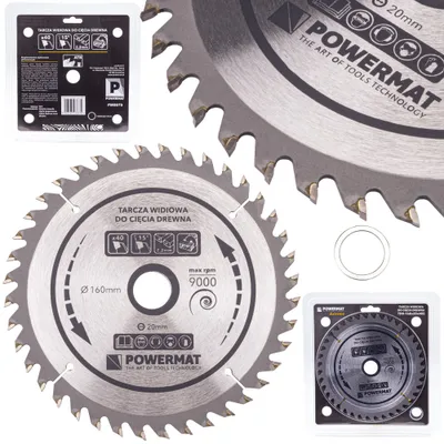 Image de POWERMAT TDD-160x20x40Z Lame de scie pour bois 160x20mm 40Z