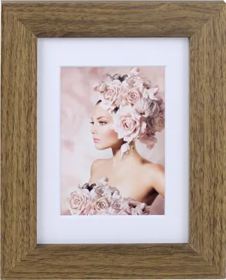 Produktbild von 5er Pack Holz Bilderrahmen Foto Plexi Rahmen Acryl Collage Wanddeko Poster S215 - Farbe: Eiche | Format: 13x18