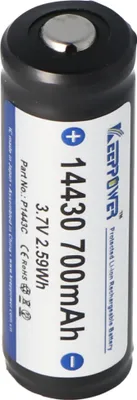 Produktbild von Keeppower 14430 Li-Ion-Akku 700mAh, 3,7V, 46,1 x 14,35mm, geschützt