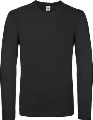 Produktbild von B&C Herren Langarm-T-Shirt #E150 RW6527 (L) (Schwarz)