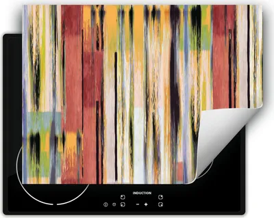 Produktbild von DarHaus Herdabdeckplatte 70x52 cm Anti Rutsch Matte Aufrollbar, bunt - Holz