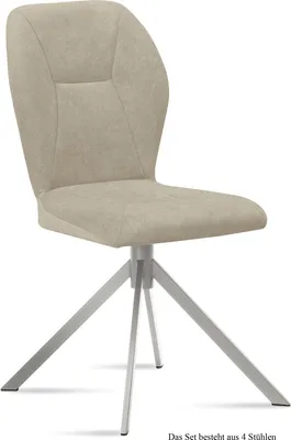 Produktbild von Esszimmerstuhl (4er-Set) Dorthy 51x92x60 Edelstahl/Natur