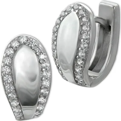 Image de SilberDream Femme Boucles d'oreilles Elegance Zirconia blanc Créoles 925 Argent D2SDO4357W