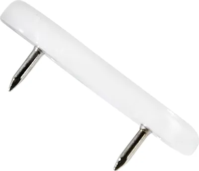 Immagine prodotto di Adsamm® | 32 x guide in plastica con chiodo | 18x44 mm | bianco | rettangolare | guide per mobili con perno di alta qualità da Adsamm®