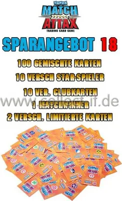 Produktbild von Match Attax - Spar 18A - Saison 10/11 - 100 Karten+10 Star+10 Clubkarten+1 Matchwinner+2 Limitierte