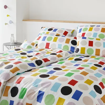 Produktbild von elegante Bettwäsche-Garnitur Mako-Jersey Foxie Jersey Farbe Multi Weiss Größe 135x200+40x80