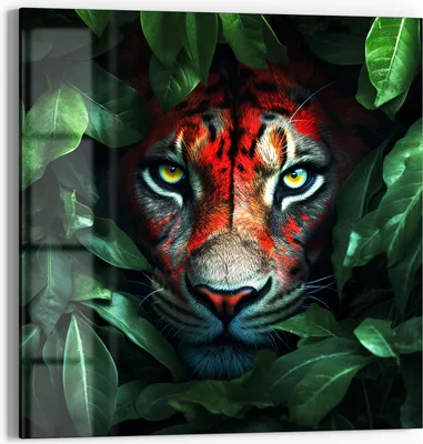 Produktbild von DEQORI Glasbild Echtglas 50x50 cm 'Dschungelblick' Wandbild Bild modern Deko