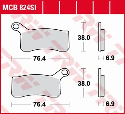 Obrázek produktu pro Sada brzdových destiček TRW MCB824SI 505 XC