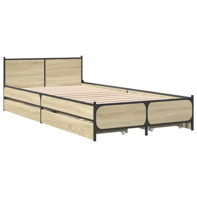 Obrázok produktu pre Posteľný rám so zásuvkami dub sonoma 75x190 cm kompozitné drevo