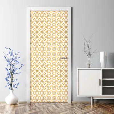 Produktbild von Dekorative Türtapete selbstklebend Klebefolie Türposter Türaufkleber Orange Kreise 77 x 200 cm
