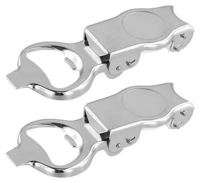 Faltbare Flaschenöffner aus Edelstahl, 2er Pack, 8 cm