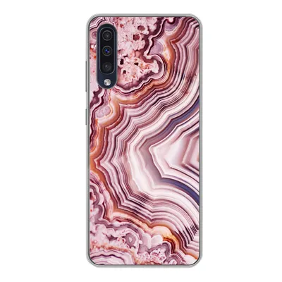 Produktbild von MuchoWow® Handyhülle Schutzhülle Hülle für Samsung Galaxy A50 Naturstein - Rosa - Luxus Silikon Softcase Handy Hülle - Mobiltelefonhülle