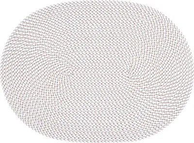 Produktbild von Tischset oval weiss 33x45 cm Basket Platzset abwaschbar Platzdeckchen geflochten