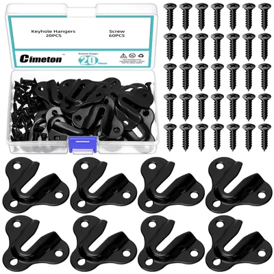 Productafbeelding van Foto Frame Haken - 20 Stuks Met Schroeven Zwart