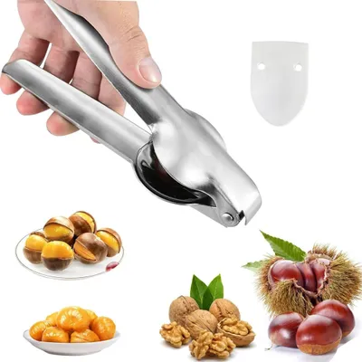Produktbild von Kastanien Clip, Maronizange, Kastanienöffner - Edelstahl Chestnut Opener Cutter für Kastanien, Walnüsse & Nüsse