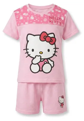 Produktbild von Hello Kitty Kinder Mädchen Schlafanzug Pyjama Shirt Shorts - Rosa, 104