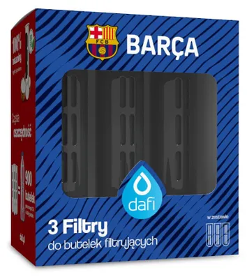 Zdjęcie produktu dla ZESTAW 3 filtry do butelki Dafi SOFT i SOLID FC Barcelona czarny