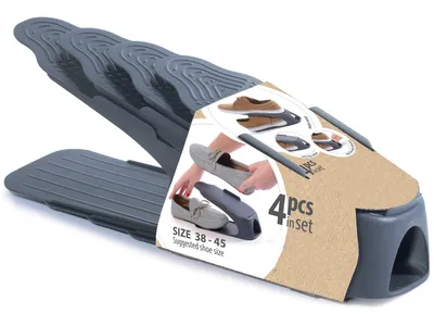 Produktbild von nabbi Schuhregal aus Kunststoff 38-45 (4 Stück) IOBM4 SET - Anthrazit