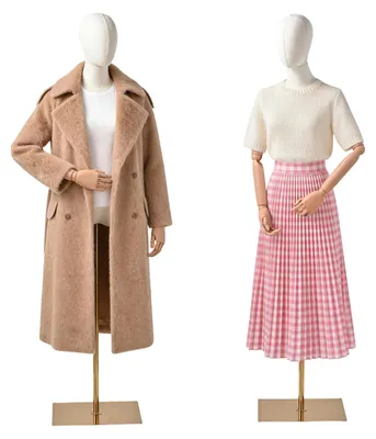 Image de Mannequin de présentation pour vêtements et bijoux - Torse réglable en hauteur - Amovible - Avec tête et bras - En plastique (PP)