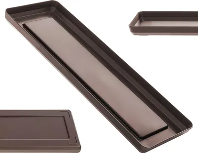 Immagine prodotto di KADAX portavaso 40 cm, vassoio per vasi da fiori, rettangolare, moka, plastica