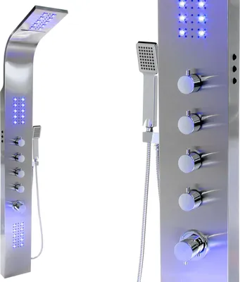 Produktbild von Steinkirch LED-Edelstahl Duschpaneel SK-9997+ mit Regendusche, Wasserfall, Körperdüsen und Handbrause