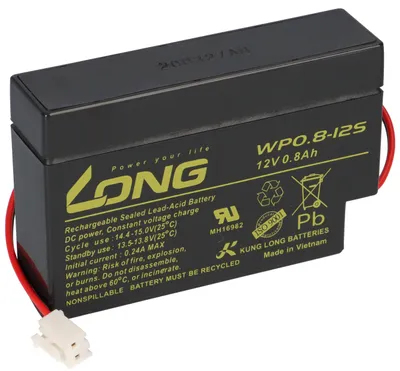 Produktbild von Kung Long WP0.8-12S 12V 0,8Ah JST Stecker AGM Blei Batterie