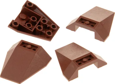Produktbild von 4x Lego Keil Stein 4x4x1 rot braun invertiert Schrägstein 6019287 4211310 4855