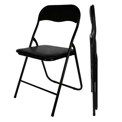 Produktbild von Spetebo, Klappstuhl, Metall, Kunststoff, schwarz, gepolstert, 100 kg, 78x45x45 cm