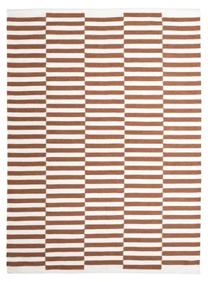 Produktbild von Baumwollteppich - Dazzle Blocks Braun Weiß