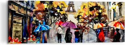 Produktbild von Bild auf Leinwand - Leinwandbild - Paris Stadt Zuhause - 120x40cm - Wand Bild - Wanddeko - Leinwanddruck - Bilder - Kunstdruck - Wanddekoration - Leinwand bilder - Wandkunst - CA120x40-3941