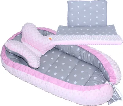 Produktbild von Baby MINKY Nestchen Kokon Kuschelnest Reisebett 2-seitig Kissen Decke Schmetterling Kissen - 4T- 25