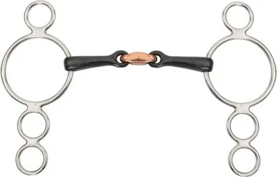 Image de Shires - Mors néerlandais à double brisure à 3 anneaux ER911 (11,43 cm) (Noir)