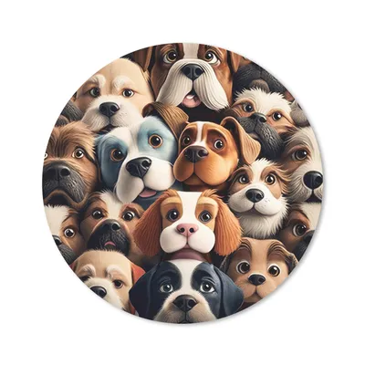 Produktbild von MuchoWow® Mauspad Mousepad Hund - Muster - Tiere - Braun - Mädchen - Junge 20x20 cm - Mousepads - Maus Mat - Pad - Mausunterlage - Schreibtischmatte