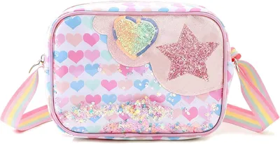 Produktbild von Rosa Mädchen-Schultertasche, 20×6×14 cm, Mini-Pailletten, Münzfach, Alter 5–12