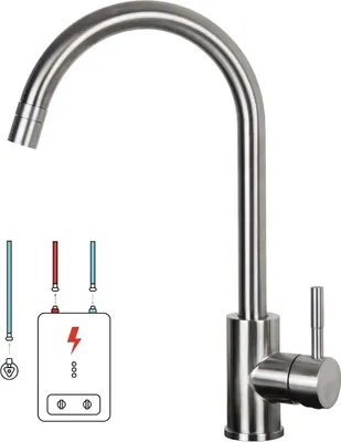 Produktbild von HOTTIST Chrom Hochdruck Küchenarmatur Ausziehbar 3 Modus Brause