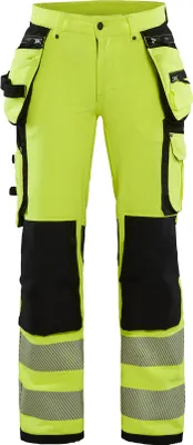 Produktbild von Blakläder® Damen High Vis Arbeitshose 4-Wege-Stretch High Vis 7197 1642 in div. Farben, Farbe:high vis gelb/schwarz, Größe:D19