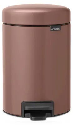 Obrázek produktu pro Koš na odpadky s pedálem Brabantia NewIcon 1008837, 3 l, Plynulé zavírání, Protiskluzová základna, Saténový povrch, Hnědý