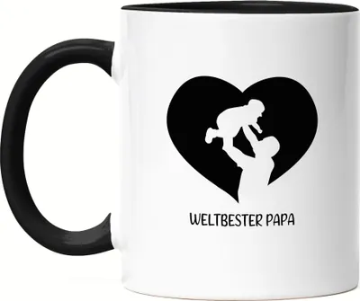 Produktbild von Weltbester Papa Tasse Schwarz Spruch Liebe Vatertag Geschenkidee Bester Papa Dad