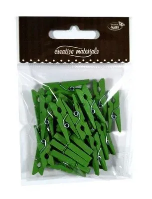 Produktbild von 25 Stück grüne Holz-Wäscheklammern 30 mm