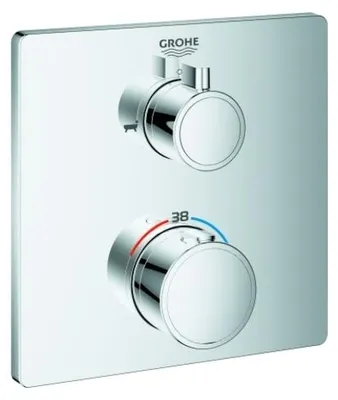 Image de Grohe Grohtherm mitigeur thermostatique de bain, pour GROHE Rapido SmartBox, inverseur 2 voies, chrome, angulaire, 24080000