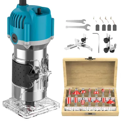 Image de Fraiseuse à bois, puissance 800 W, avec 15 forets inclus, avec 15 forets