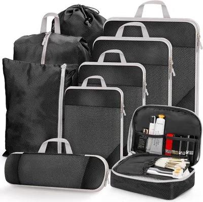 Produktbild von Famanu Koffer-Organizerset 9-teilig - schwarz