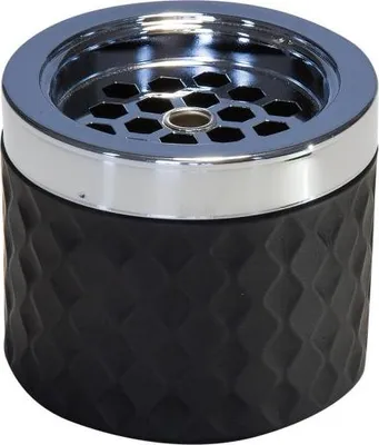 Produktbild von APS 564 Windaschenbecher VENTIS, Glas/Metall, Ø 9,5 cm, Höhe 8 cm, schwarz