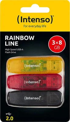Obrázok produktu pre Intenso 3502463, 8 GB, USB Typ-A, 2.0, 28 MB/s, Čiapky, Viacfarebný