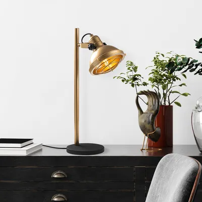 Produktbild von Opviq, Spoly 13800 - Gold, Schreibtischlampe, METALLKÖRPER, Gold, 58 x 28 x 18 cm