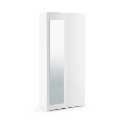 Produktbild von Garderoben-Set "CLEO", Moderner Kleiderschrank mit Polsterplatten und Schuhschrank – Ideal für Flur und Eingangsbereich (Weiß, Trinity 01)
