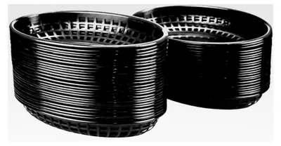 Produktbild von 50 Stück Servierkörbe für Brote und Snacks - Schwarz, 14 x 22,5 x 3,8 cm