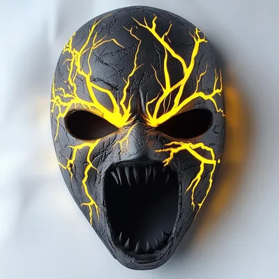 furchteinflößende Dämonen-Horrormaske – Decords 3D-Kostümartikel, Produktansicht 1