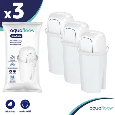 Zdjęcie produktu dla Wkłady filtrujące Aquafloow do dzbanka filtrującego wodę, zamiennik Dafi Classic, Brita Classic 3 szt